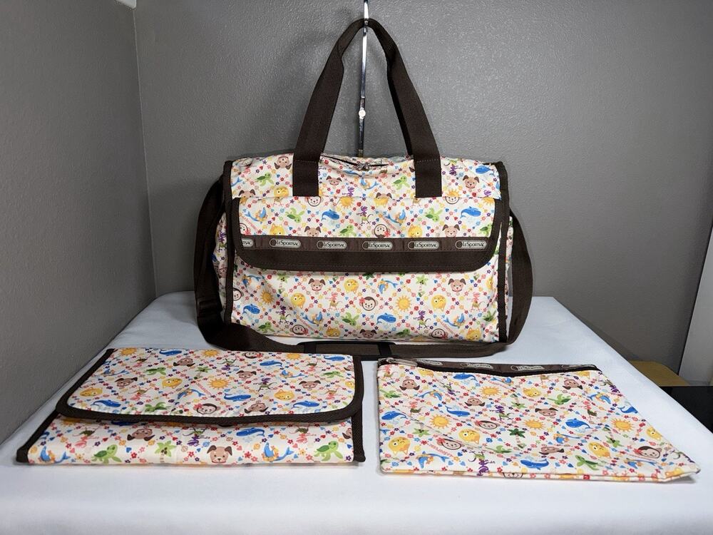 LeSportSac Island Cuties Hawaii Baby Travel Duffel Diaper Bag Changing Pad Pouch